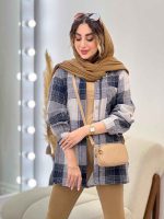 مانتو چهارخونه تک جیب پایین هلال کد 5273 - تصویر 2