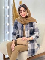 مانتو چهارخونه تک جیب پایین هلال کد 5273 - تصویر 7