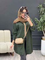 مانتو کتان دو جیب پرناز کد 5260 - تصویر 17