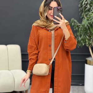 مانتو کتان دو جیب پرناز کد 5260