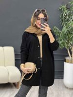مانتو کتان دو جیب پرناز کد 5260 - تصویر 3