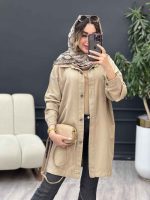 مانتو کتان دو جیب پرناز کد 5260 - تصویر 4