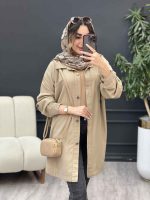 مانتو کتان دو جیب پرناز کد 5260 - تصویر 7