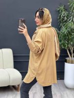 مانتو کتان دو جیب پرناز کد 5260 - تصویر 16