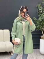 مانتو کتان دو جیب پرناز کد 5260 - تصویر 8