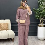 ست مانتو و شلوار آبرنگی کد 5235
