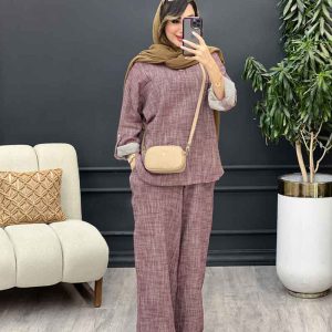 ست مانتو و شلوار آبرنگی کد 5235