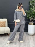ست مانتو و شلوار آبرنگی کد 5235 - تصویر 3