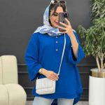 مانتو جلو بسته سه دکمه ریش دار کد 5272