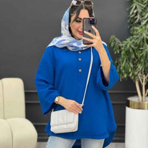 مانتو جلو بسته سه دکمه ریش دار کد 5272