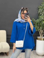 مانتو جلو بسته سه دکمه ریش دار کد 5272 - تصویر 5
