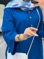 مانتو جلو بسته سه دکمه ریش دار کد 5272 - تصویر 23
