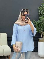 مانتو جلو بسته سه دکمه ریش دار کد 5272 - تصویر 7