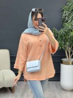 مانتو جلو بسته سه دکمه ریش دار کد 5272 - تصویر 18