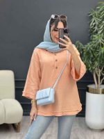 مانتو جلو بسته سه دکمه ریش دار کد 5272 - تصویر 11