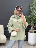 مانتو جلو بسته سه دکمه ریش دار کد 5272 - تصویر 20