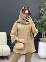 مانتو جلو بسته سه دکمه ریش دار کد 5272 - تصویر 22