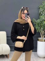 مانتو جلو بسته سه دکمه ریش دار کد 5272 - تصویر 12