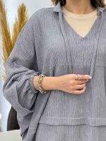 مانتو جلو بسته برش دار مارینا کد 5261 - تصویر 4