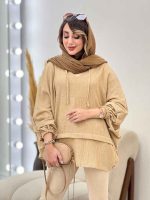 مانتو جلو بسته برش دار مارینا کد 5261 - تصویر 2