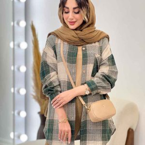 مانتو چهارخونه جیب دکمه کد 5284