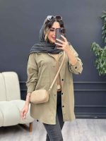 مانتو پشت دکمه دو جیب کد 4981 - تصویر 18