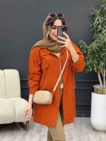 مانتو دو جیب پاکتی آستین برش دار کد 5281 - تصویر 21