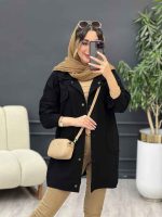 مانتو دو جیب پاکتی آستین برش دار کد 5281 - تصویر 26
