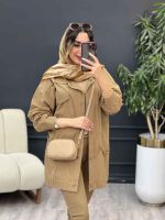 مانتو دو جیب پاکتی آستین برش دار کد 5281 - تصویر 2