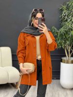 مانتو دو جیب پاکتی آستین برش دار کد 5281