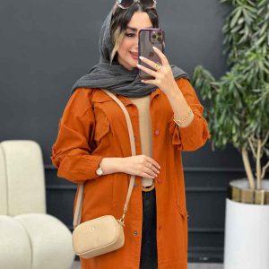 مانتو دو جیب پاکتی آستین برش دار کد 5281