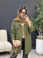 مانتو دو جیب پاکتی آستین برش دار کد 5281 - تصویر 20