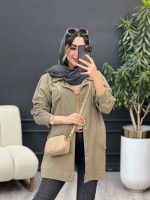 مانتو دو جیب پاکتی آستین برش دار کد 5281