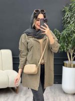 مانتو دو جیب پاکتی آستین برش دار کد 5281 - تصویر 15