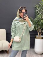 مانتو دو جیب پاکتی آستین برش دار کد 5281 - تصویر 12