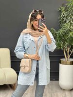 مانتو دو جیب پاکتی آستین برش دار کد 5281 - تصویر 3