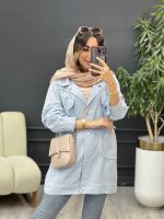 مانتو دو جیب پاکتی آستین برش دار کد 5281 - تصویر 11