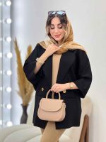 مانتو پانچ دو دکمه طلایی کد 5221 - تصویر 13