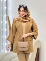 مانتو پانچ دو دکمه طلایی کد 5221 - تصویر 2