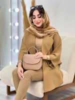 مانتو پانچ دو دکمه طلایی کد 5221 - تصویر 28