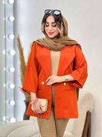 مانتو پانچ دو دکمه طلایی کد 5221