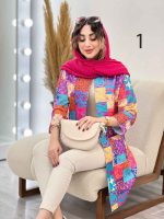 مانتو طرح دار سلنا کد 5177 - تصویر 19
