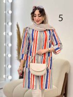 مانتو طرح دار سلنا کد 5177 - تصویر 16