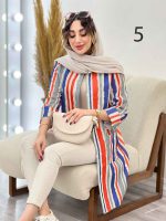 مانتو طرح دار سلنا کد 5177 - تصویر 11