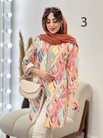 مانتو طرح دار سلنا کد 5177 - تصویر 21