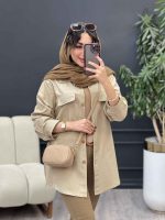 مانتو بغل زیپ جیب نما کد 5339 - تصویر 18