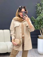 مانتو بغل زیپ جیب نما کد 5339 - تصویر 10