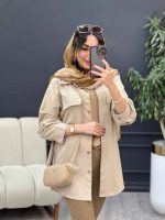 مانتو بغل زیپ جیب نما کد 5339 - تصویر 22