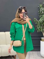 مانتو بغل زیپ جیب نما کد 5339 - تصویر 13