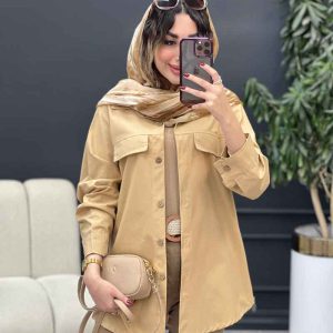 مانتو بغل زیپ جیب نما کد 5339